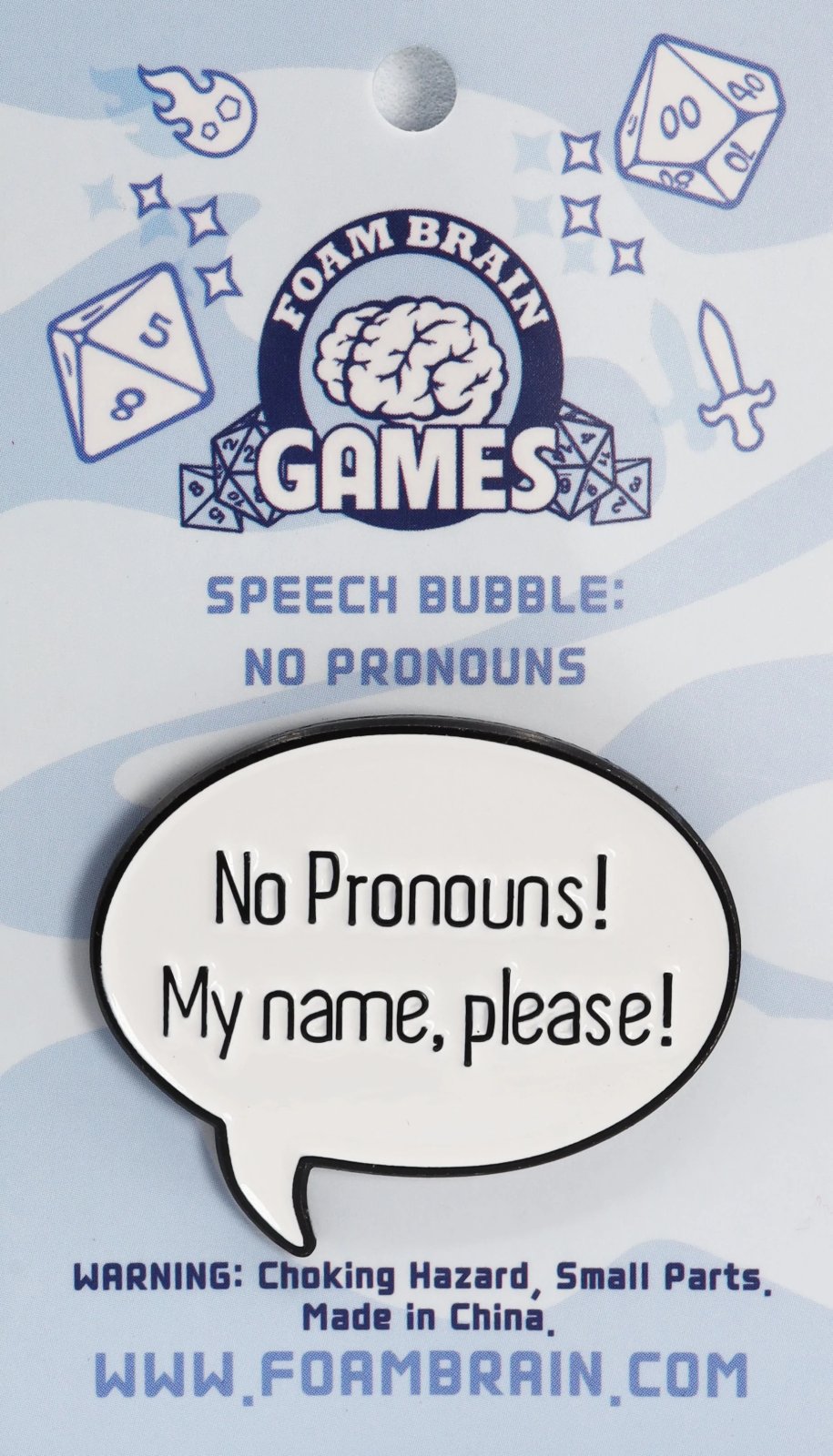 Speech Bubble Pin: No Pronouns