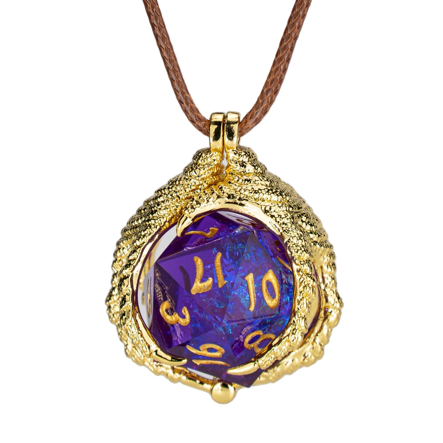 Dragon Claw Necklace Gold with D20