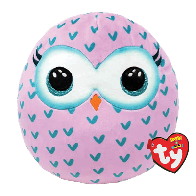 Winks Pink Owl 10" Squish-a-boo