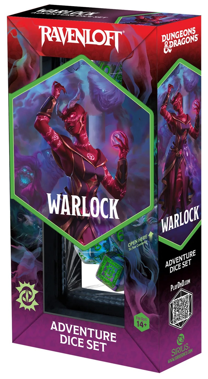 D&D Adventure Dice Warlock: Green/Purple