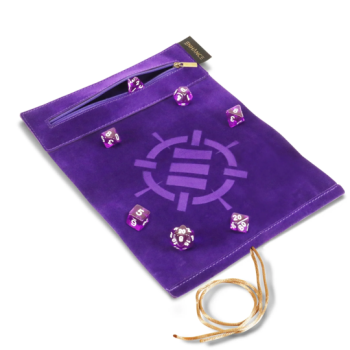 Dice Rolling Scroll and 7pc Acrylic Dice Set - Purple