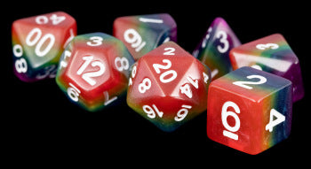 Rainbow 7pc Resin Dice Set