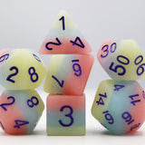 Peach Snow Cone 7pc Dice Set