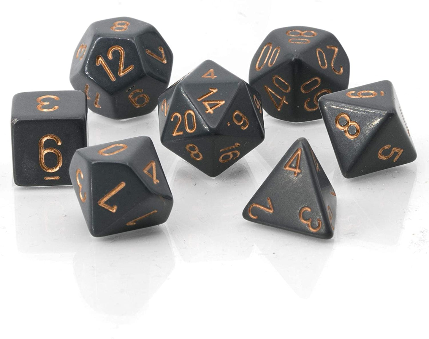 Opaque Dark Grey/Copper 7pc Dice Set