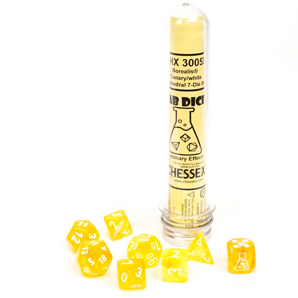 Lab Dice 6: Borealis Canary/White Luminary 8pc Set