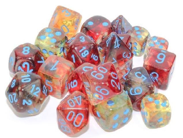 Nebula Primary/Turquoise Luminary 7pc Dice Set