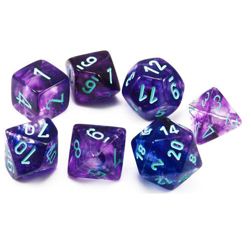 Dice Cube 7-Piece Nebula Nocturnal/Blue Luminary