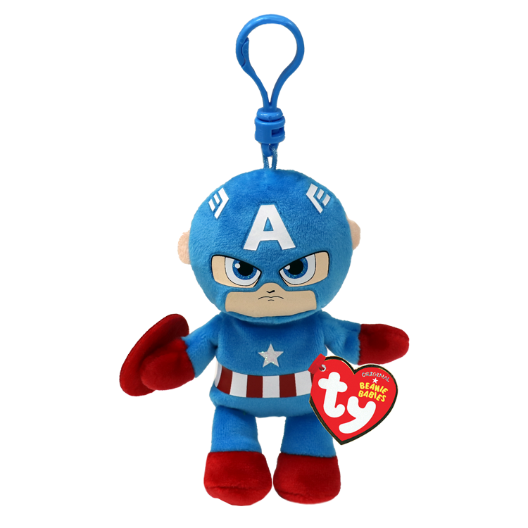 Ty Captain America Floppy 5" Beanie Boo Clip