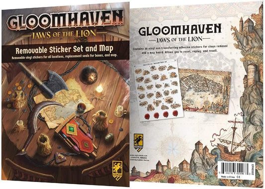 Gloomhaven Jaws of The Lion Removable Sticker Set and Map