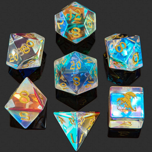 Dragon's Horde Gem Stone 7pc Dice Set Prismatic Crystal