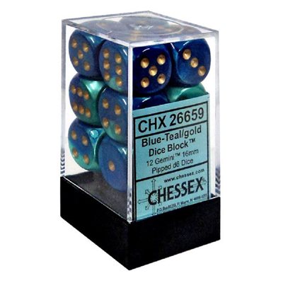 Gemini Blue-Teal/Gold 12D6 16mm