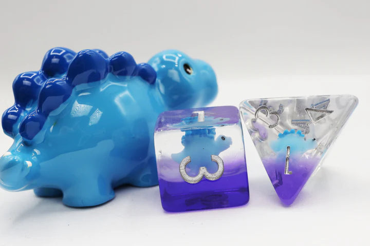 Blue Stegosaurus Dice Set
