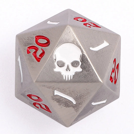 Critical Single D20 Ancient Silver
