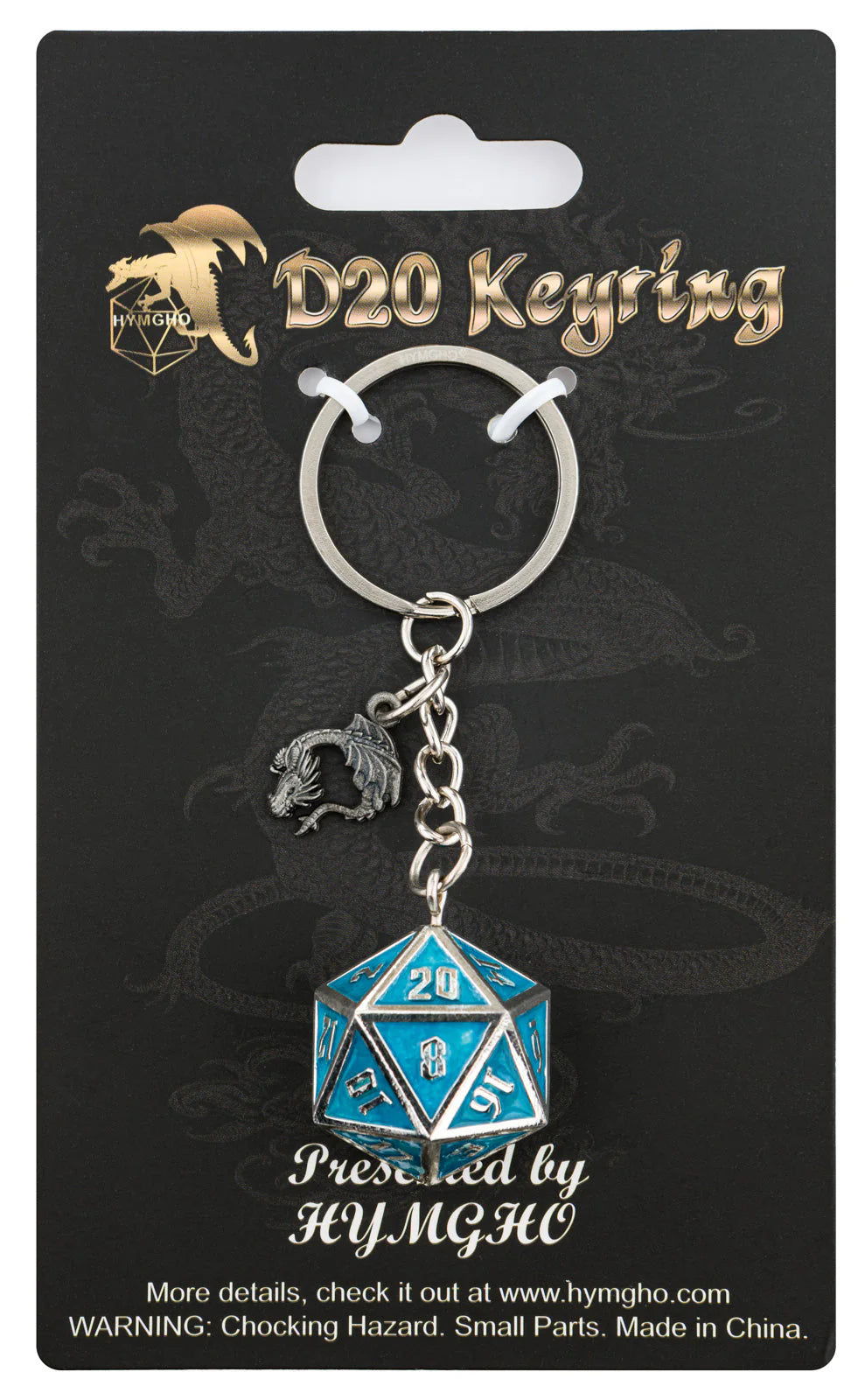 D20 Keychain Draconis Glow in the Dark