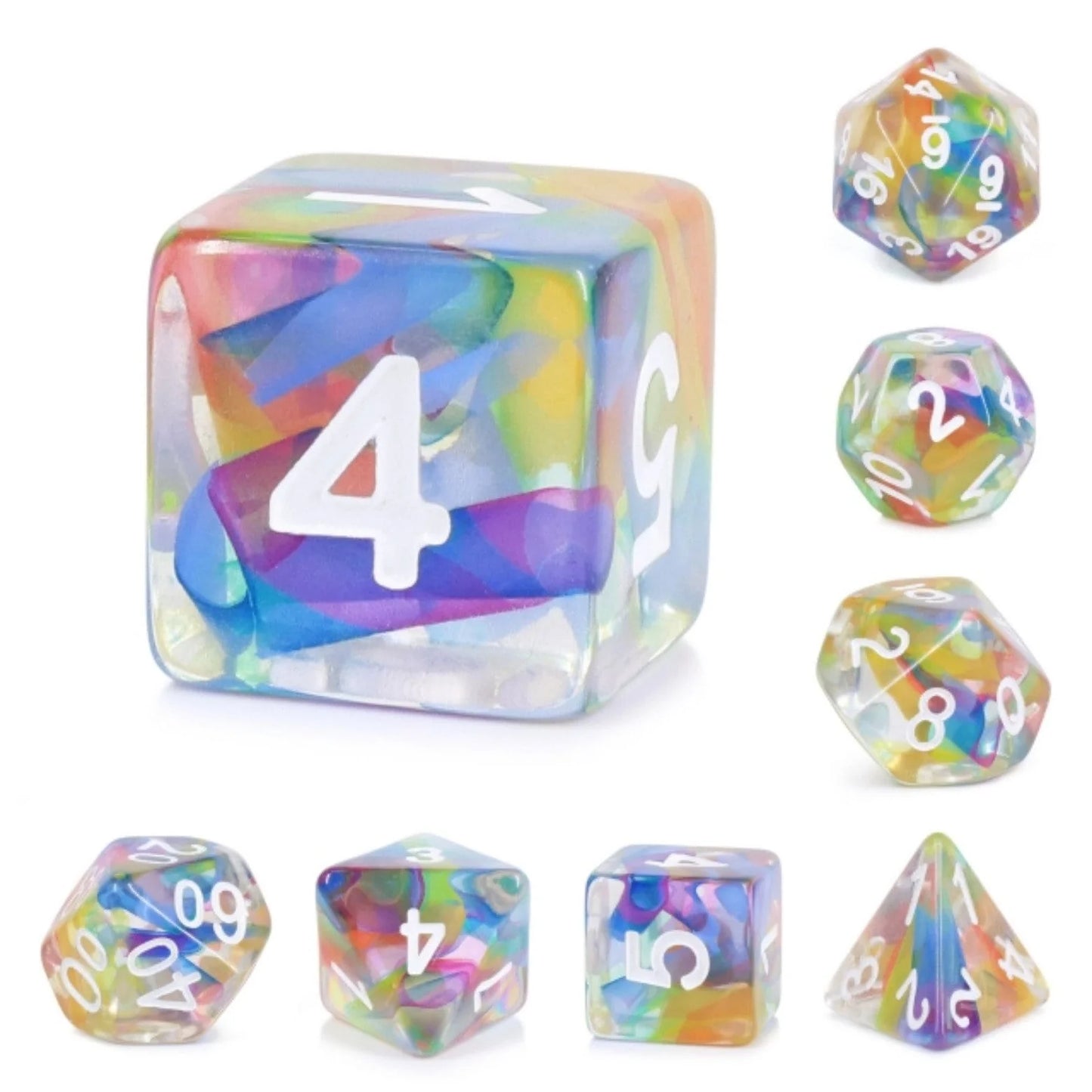 Rainbow Ribbon Dice Set