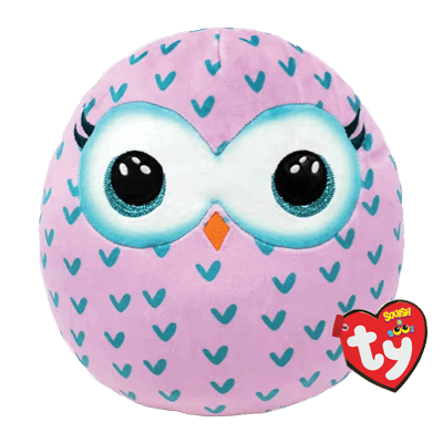 Winks 10" Squish-a-boo Pink Owl