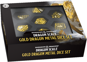 Dragon Scale Gold 7pc Metal Dice Set