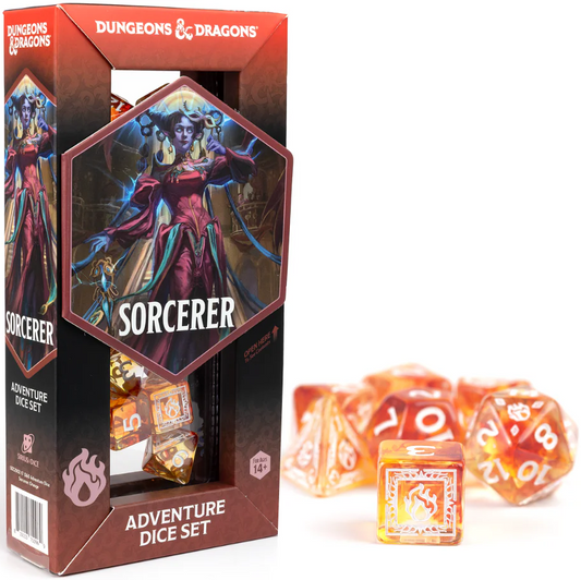 D&D Adventure Dice: Sorcerer - Orange 17pc Set