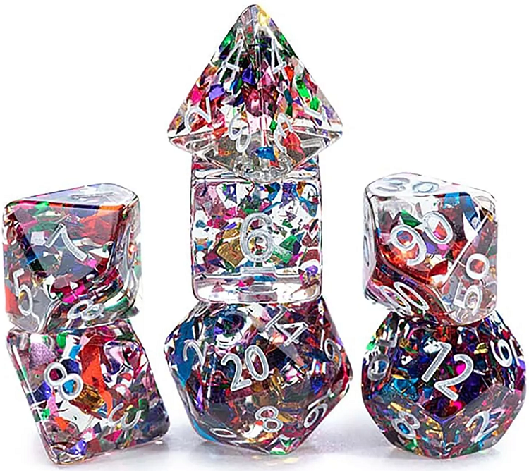 Stained Glass Inclusion Dice 7pc Set