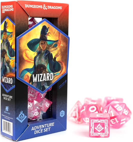 D&D Adventure Dice: Wizard - Fuchsia 17pc Set