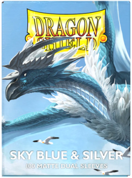 Dragon Shield Sleeves Dual Matte Sky Blue/Silver 100ct