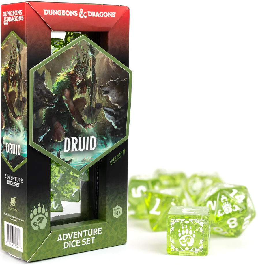 D&D Adventure Dice: Druid - Green 17pc Sest