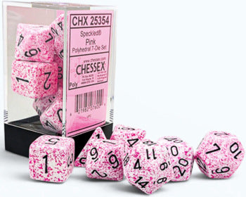 Speckled Pink 7pc Dice Set