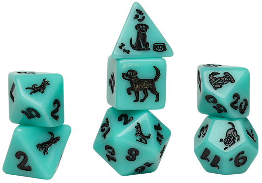Seafoam German Shepherd 7pc Dice Set