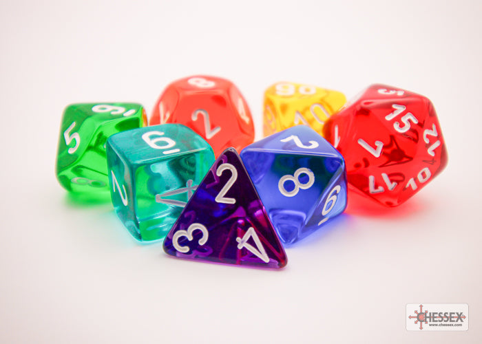 Translucent Prism 7pc Dice Set