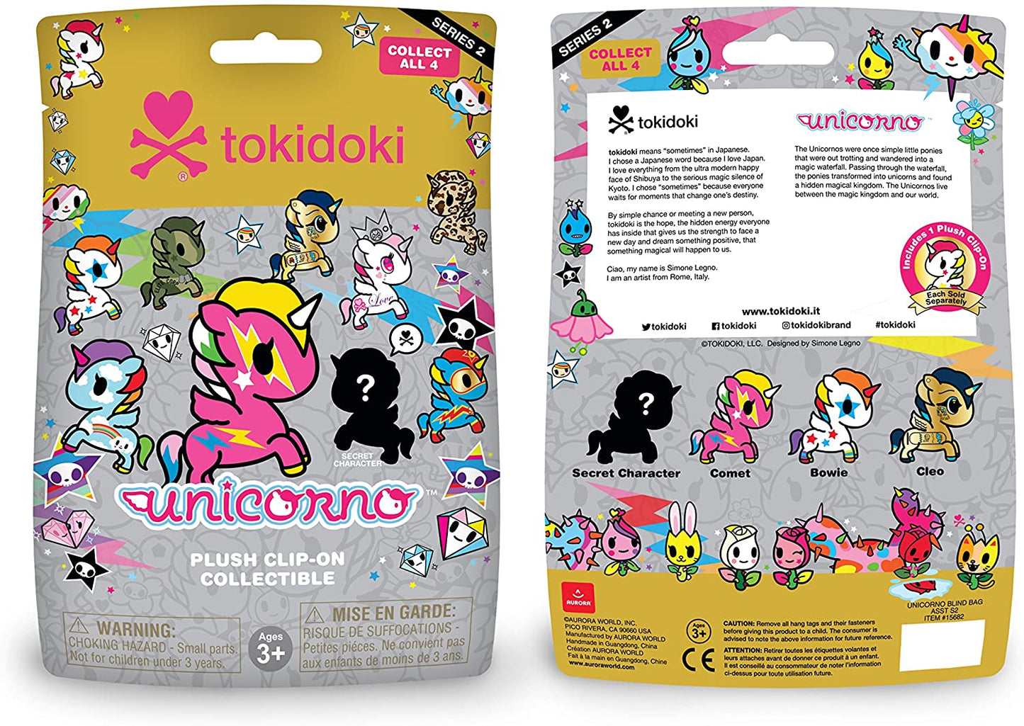 Tokidoki Unicorno Series 2 4.5" Keychain Plush Blind Bag