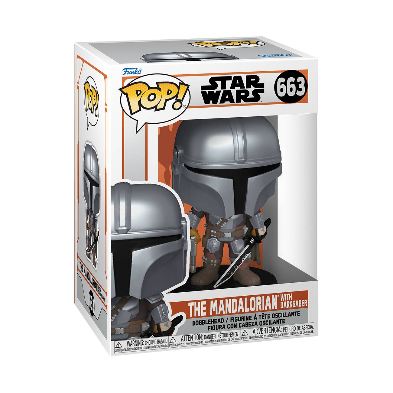 Pop Star Wars The Mandalorian Mandalorian with Dark Saber Vinyl Figure
