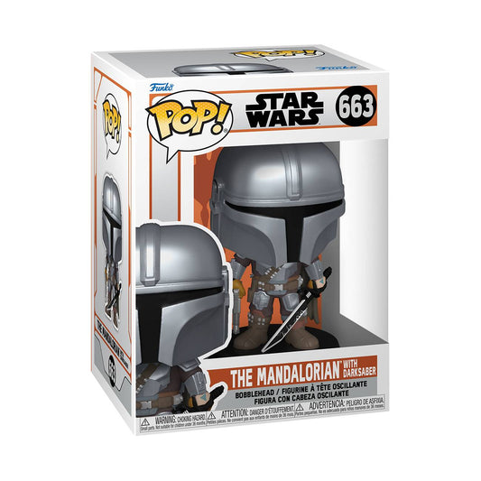 Pop Star Wars The Mandalorian Mandalorian with Dark Saber Vinyl Figure