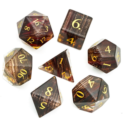 Glass Blonde Hair RPG Dice Set (7)