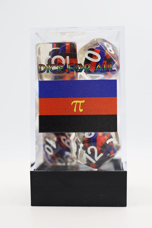 Polyamorous Pride Flag RPG Dice Set (7)