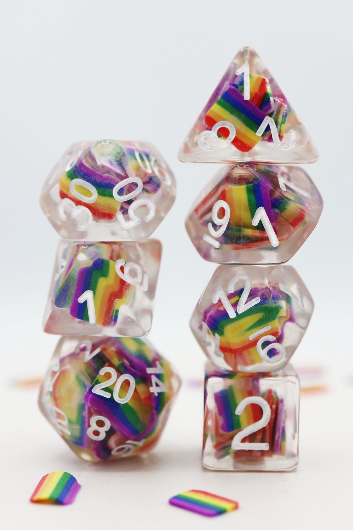 Rainbow Pride Flag 7pc Dice Set