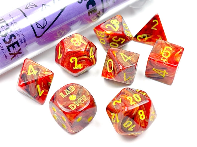 Lab Dice 5: Vortex Underworld/Yellow 8pc Set