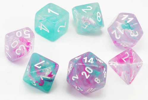 Nebula Mini Wisteria/White 7pc Dice Set