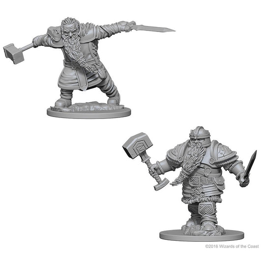 D&D Unpainted Dwarf Male Fighter